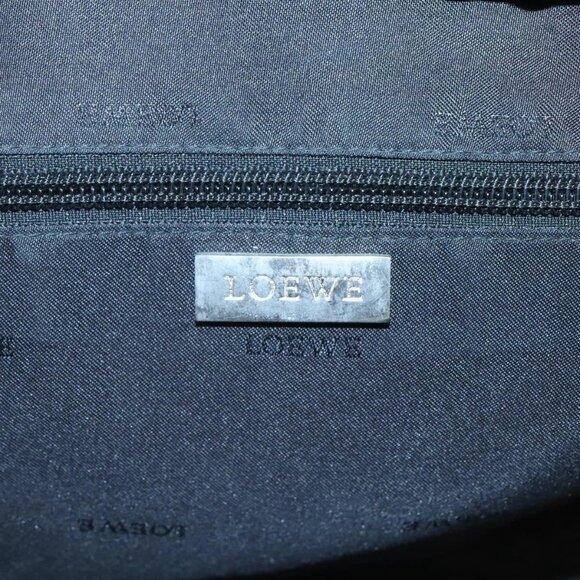 LOEWE Anagram Hand Bag Leather Light Yellow Silver Auth - Picture 13 of 16